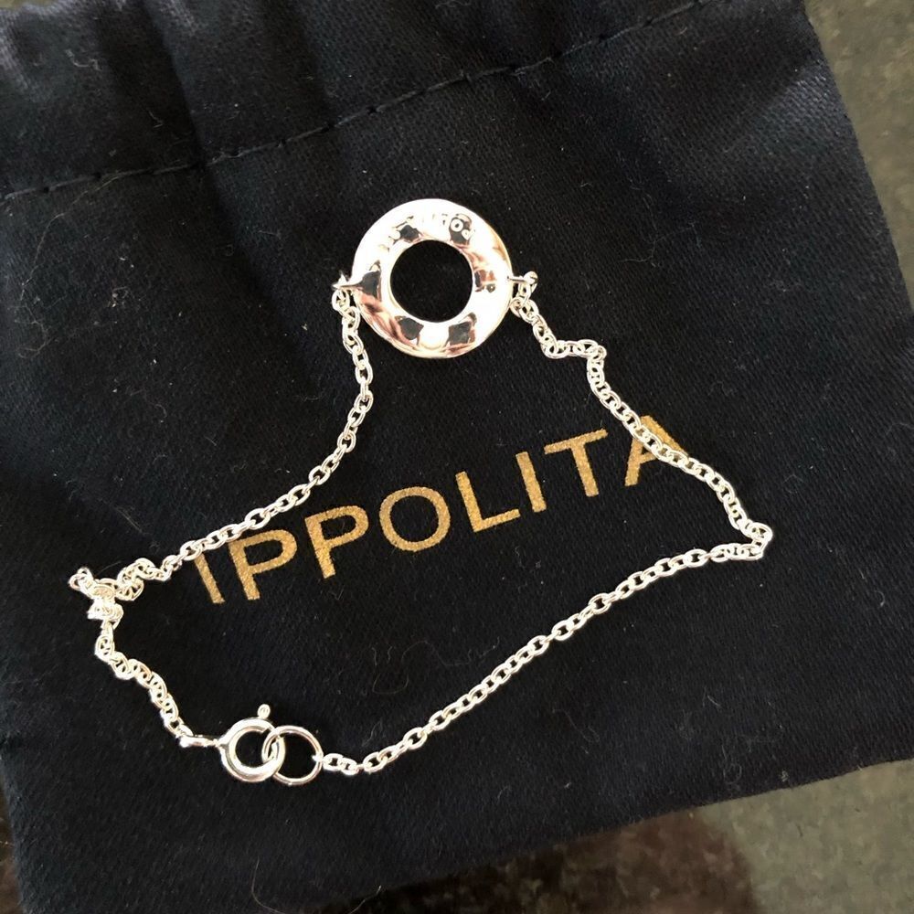 Ippolita 925 Sterling Silver Delicate Open Wavy Circle Bracelet